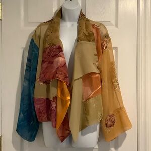 CHAMPAGNE COLLECTION BY ALL THAT GLITTERS Sheer Artsy Boho Oversized Jacket OSFM